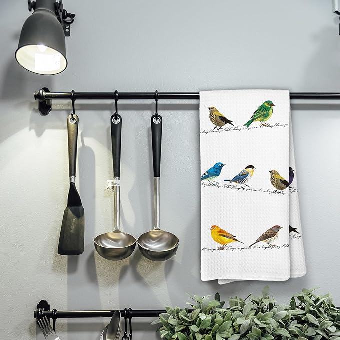Every Little Thing is Gonna Be Alright Bird Birding Kitchen Towels,Bird Gifts for Women Dish Towels for Kitchen,Birding Inspirational Decorative Hand Towel for Bathroom Home