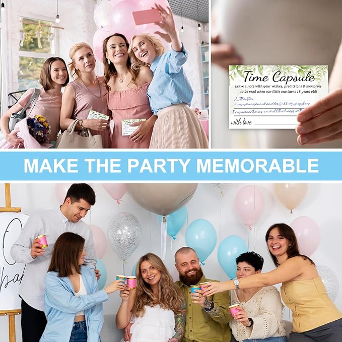 Time Capsule Box 1st Birthday Baby Keepsake Box 50 Time Capsule Cards First 1st Birthday Activities Party Games for Guests Childhood Memory Book Keepsake Gifts for Baby