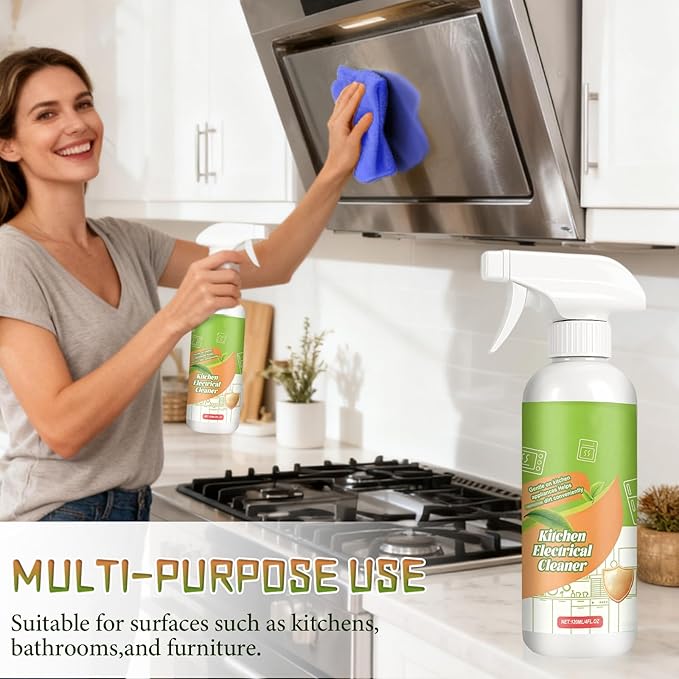 Electrolyzed Ion Kitchen Cleaner Spray,Fly Cleanse Natural Formula to Household Appliances,Kitchen Appliance Cleaner,For Hold,Oven,Stove,Range Hood (2PCS-120ml)