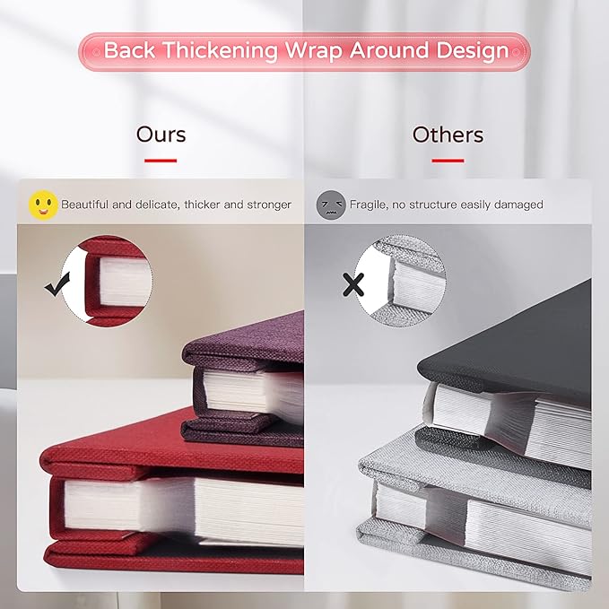 Popotop Large Photo Album Self Adhesive 4x6 5x7 8x10 Scrapbook Album DIY Picture Book,Gifts for Mom,Family Baby and Wedding,with Metal Pen and Plastic Board