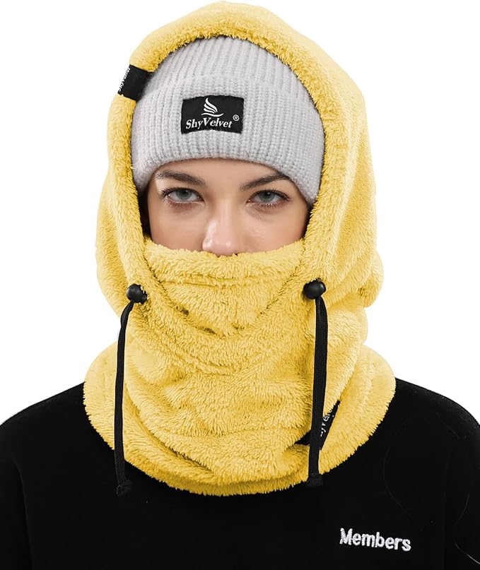 Shy Velvet Balaclava Wind-Resistant Winter Face Mask,Fleece Ski Mask for Men and Women,Warm Face Cover Hat Cap Scarf