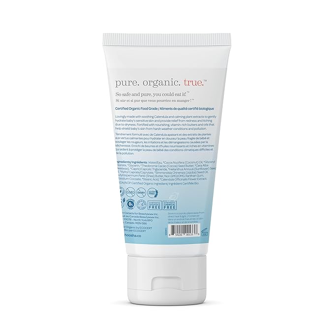 Shoosha Organic Face & Body Lotion – Fragrance Free (USDA-Certified Organic, for Sensitive Skin, All Natural Face and Body Lotion for Kids, Hypoallergenic, Non-Sticky)
