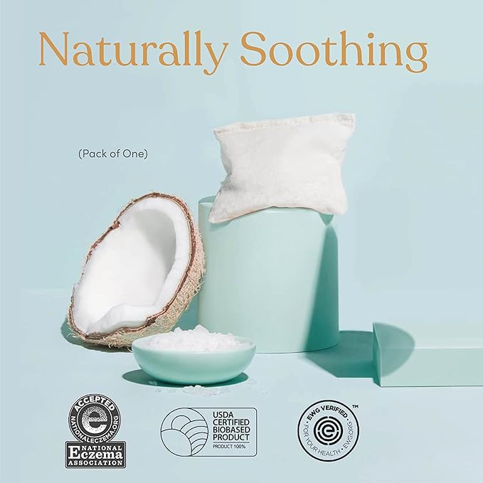 Oatmeal Bath Soak for Babies Kids & Adults - Baby Bath Tea Soaks Made with Prebiotics to Relieve Dry, Itchy, Eczema Prone Skin While Gently Cleansing, Fragrance Free I 1 Bath Tea Soak