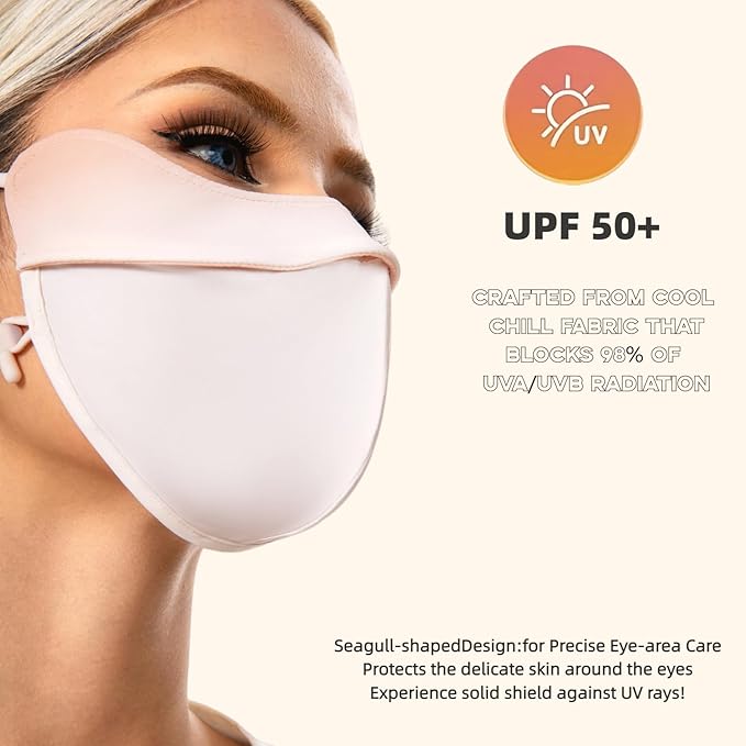 UPF 50+ UV Sun Protection Face Cover/Neck Balaclava Reusable Face Mask Dustproof Cooling Breathable