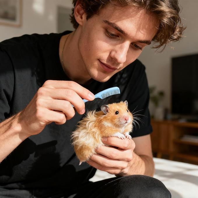 Bunny Brush for Grooming 10 Pieces Bunny Grooming Comb | Hamster Ferret Brush for Tiny Pet Ferret Indoor Home Coat Sensitive Skin Daily Care