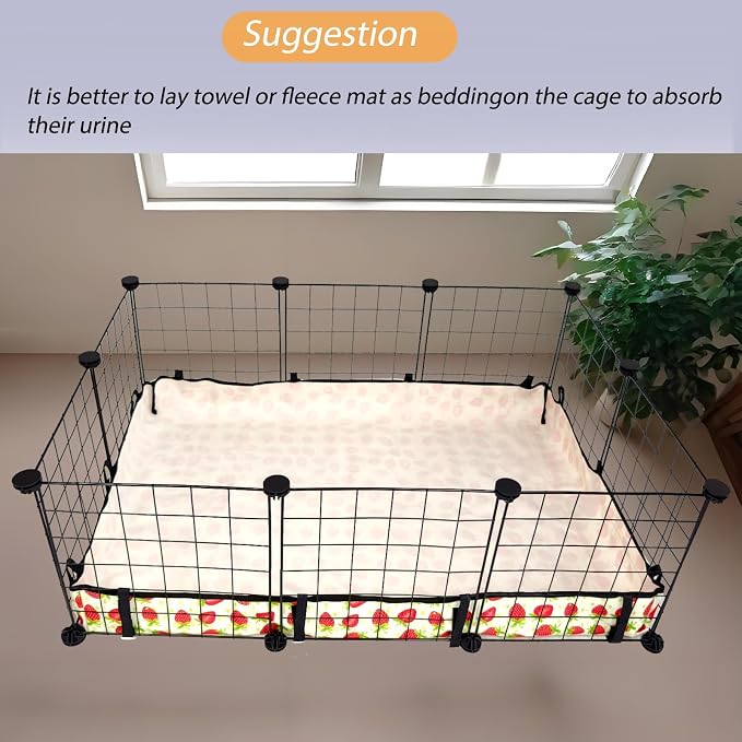 Guinea Pig Cage Liner，Washable Waterproof Oxford Cloth Cage Liners for Small Animals,Hamster Chinchilla Hedgehog Rabbit and Other Small Animals Not Include Cage(24x36 inches)