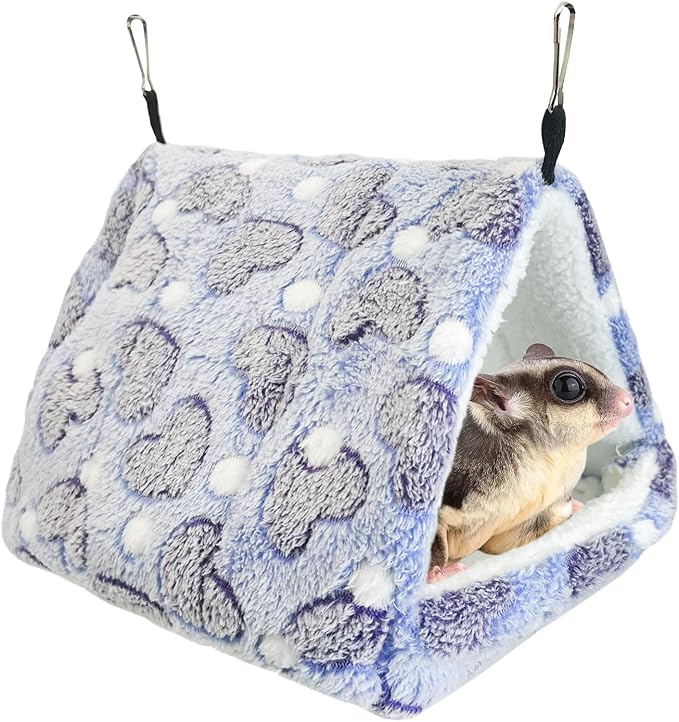 PINVNBY Rat Hammock Bed Soft Guinea Pig Hideout Bed Hanging & Washable Hamster Toy Ferret Cage Accessories for Squirrel Sugar Glider Chinchilla Rat (Purple)