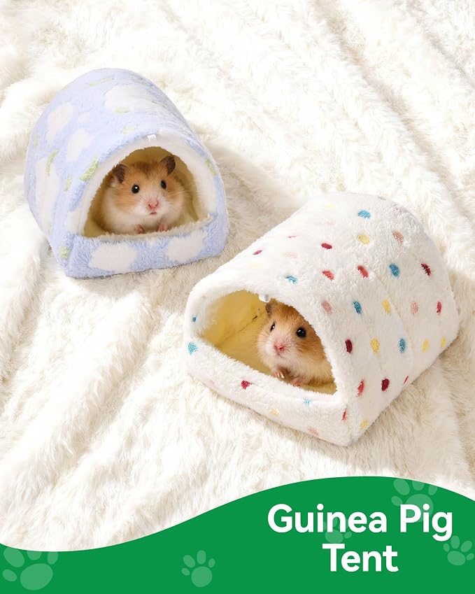 Guinea Pig Hideout Winter Warming Guinea Pig House,Washable Hamster Hideout Small Winter Fluffy Warm Cave for Parrot, Hamsters, Guinea Pigs & Small Animals, Machine Washable Cozy