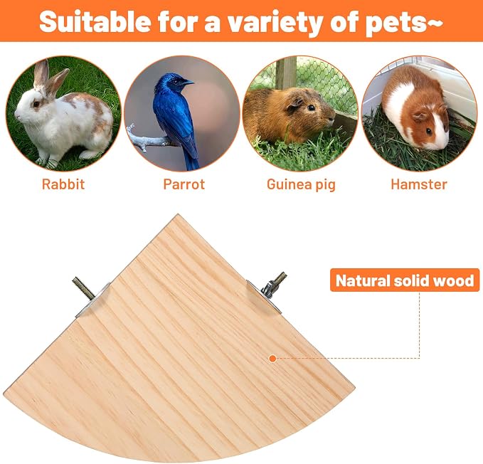 Flat Bird Perch, Wood Flat Perches for Birds Cages, Birds Platform,Bird-Perch Platform for Parakeet Conure Cockatiel Budgie Gerbil Rat Hamster