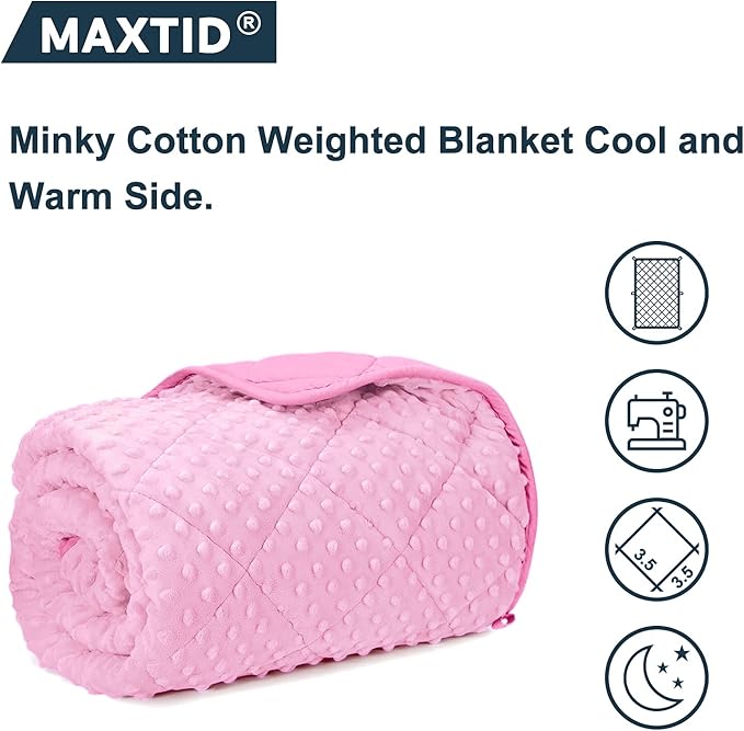 MAXTID Weighted Blanket for Kids Pink 36"x48" Soft Blanket Kids Pink Blanket