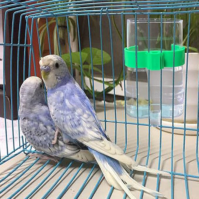 2 Pcs Automatic Bird Water Dispenser, Bird Water Feeder, Bottles Parrot Drinker Seed Food Container, Parakeet Cage Accessories for Parakeet Budgies Cockatiel Lovebird Small Birds Canary Finch