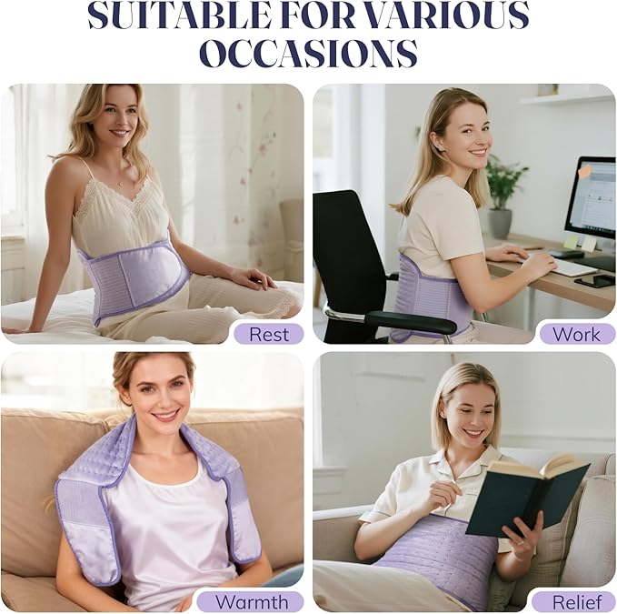 Heating Pad for Period Cramps and Back Pain Relief, Electric Heating Pad with 6 Heat Levels & 4 Timers, Moist Heat Pad for Neck, Shoulder, Abdomen, Ideal Gifts for Women