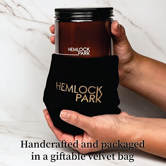 Hemlock Park Crackling Wood Wick Candle Handcrafted with Natural Coconut Wax (Large 16 oz, White Sage)