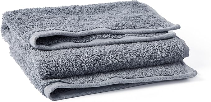 Coyuchi Cloud Loom Organic Towels, Hand Towel - Steel Blue (20" x 30")