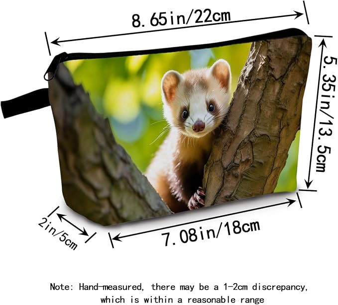 Ferret Makeup Bag for Women Travel Cosmetic Organizer Bag Teacher Appreciation Gifts Small Zipper Toiletry Bag