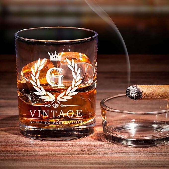 Old Fashioned Glasses Birthday Gifts for Men 11oz Personalized Whiskey Glass Engraved Monogram Drinking Glass for Man Custom Bourbon Gift For Dad Who Have Everything