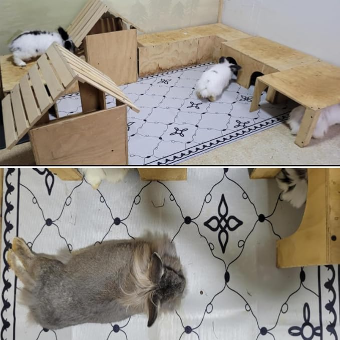 kathson Extra Large Rabbit Cage Liner,78.7×39.4in Reusable Guinea Pigs Rug Anti-Slip Dog Playpen Mat Washable Bunny Floor Mat for Hamster Cats Dog Guinea Pig Chinchillas Ferret