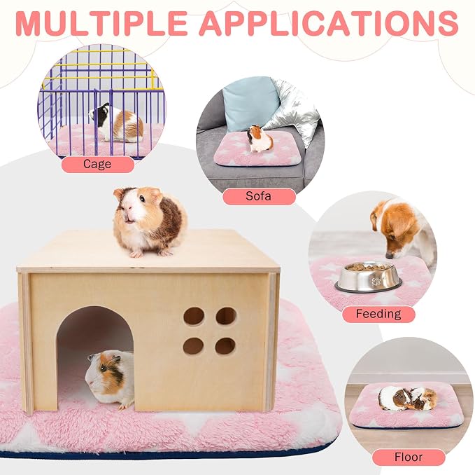 Homimp 2 Pack Guinea Pig Bed, Waterproof Reusable Small Animal Bed,Super Absorbent Pee Pad Mat for Rabbit Bunny Hamster Rat Hedgehog Chinchilla,Washable Fleece Cage Liners 12"x12"