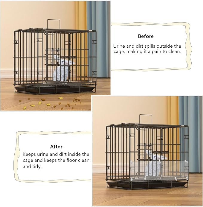 12PCS Pet Cage Guard, Rabbit Urine Guard, 13.8" x 5.9" Pet Cage Edge Liner with 120PCS Ties for Rabbit, Guinea Pig, Hamster, Chinchilla, Hedgehog, Ferret, Bunny