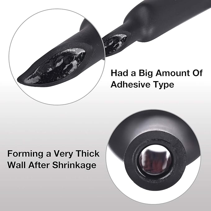XHF UL Listed 1/2 Inch 55Ft 3:1 Waterproof Heat Shrink Tubing Roll Marine Grade Adhesive Lined Heat Shrink Tube, Insulation Sealing Oil-Proof Wear-Resistant Black