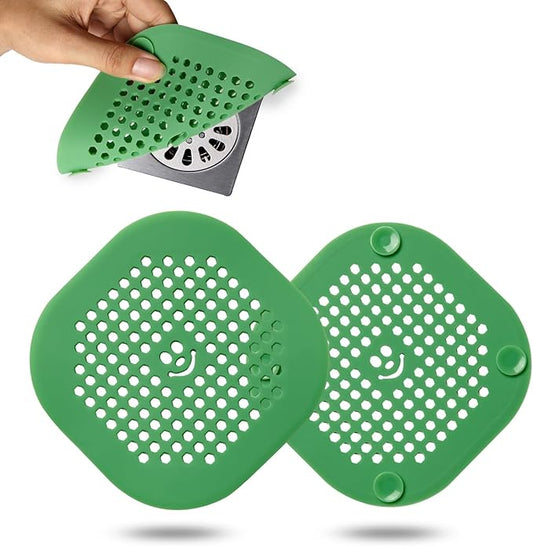 Drain Cover Hair Catcher Drain Plug Hair Stopper Drain Protector for Shower Bathroom Accessories Bathtub 2 Pack Xmas Green