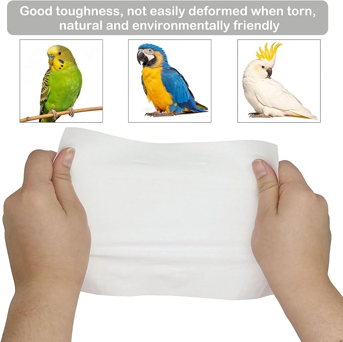 100 Sheets Bird Cage Liner Papers, Disposable Bird Cage Paper Liners, Cuttable Pet Animal Cages Cushion, Precut Absorbent Bird Paper for Bird Parrot Small Animal, 7.9 x 7.9''