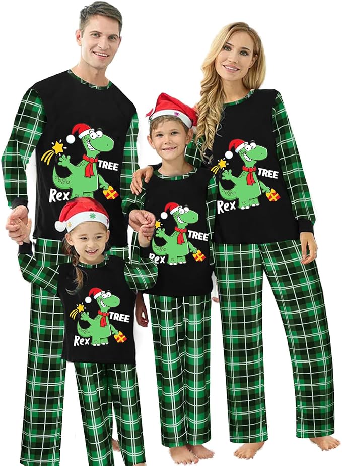 Matching Family Christmas Pajamas Set Elk/Tree/Plaid Holiday Sleepwear Xmas Family Jammies