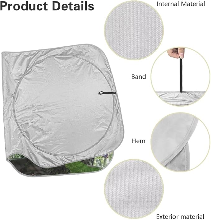 Funny Windshield Sun Shade Foldable Bearded Dragons Car Front Window Sun Shade Universal Fits for Most Cars SUV Block UV Rays Reflective Sun Blocker Car Interior Accessories