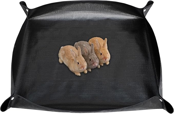 Waterproof Pet Playpen Mat, Reusable Cage Liner, Animals Habitat Protection | 1 Pack, 59"x59", Black Cage Liners for Hamsters, Ferrets, Guinea Pig, Rabbits, Bunny, Birds, and Other Small Animals