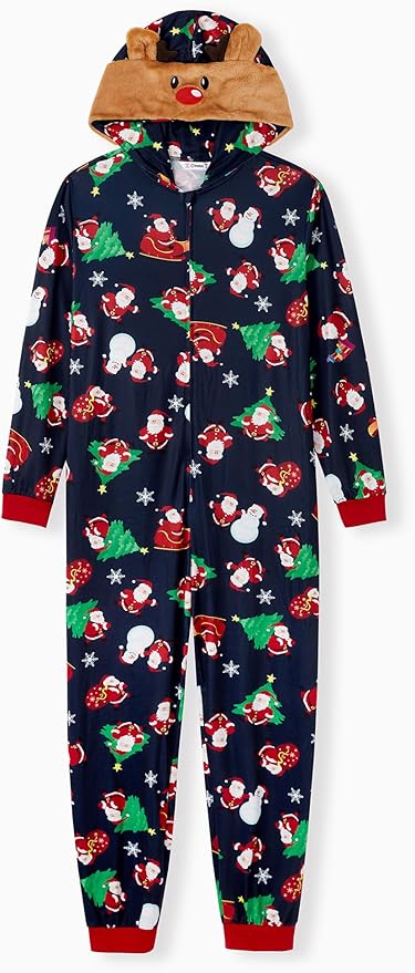 PATPAT Matching Family Christmas Onesie Pajamas – Holiday Hooded Jumpsuit Sleepwear PJs Couples Xmas Loungewear with Socks