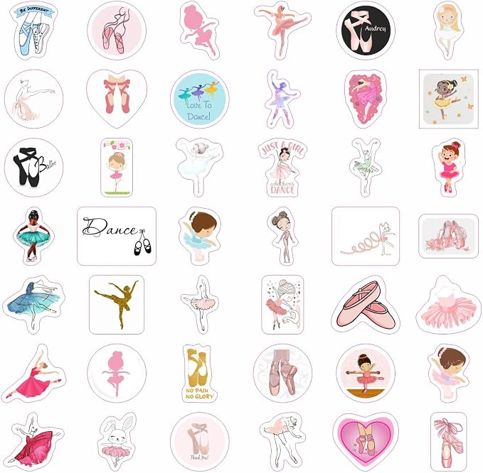 Ballet Stickers - Ballerina Laptop Stickers, Ballet Gifts, Ballerina Party Supplies, Gifts for Women & Men