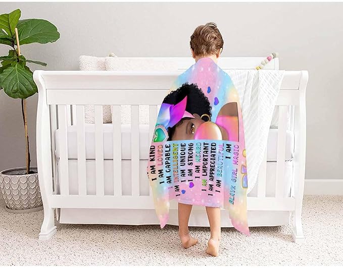 Customized Blankets with Name, African Style Blanket Custom Blanket Plush Flannel, Soft Personalized Name Throw Blanket Gifts for Boys Girls Birthday