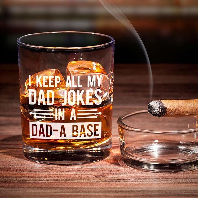 Funny Dad Whisky Glass Birthday Gifts for Dads from Daughters Dad Jokes 11Oz Whisky Glass Christmas Fathers Day Presentsfor Dads Who Wants Nothing