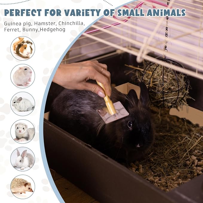 Fuyoooo 6 Pcs 48 x 24 Disposable Guinea Pig Cage Liner with Tape | Unfolded Cage Bottom, Large Waterproof Kraft Paper Tray, Leakproof Bedding Mats for Small Pet Animals