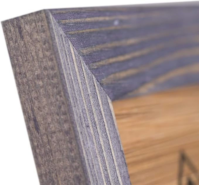 Rustic Wooden Square Pucture Frames 8x8 - Set of 2-100% Natural Eco Washed Wood with Real Glass for Wall Mounting and Tabletop Photo Frame - Grey