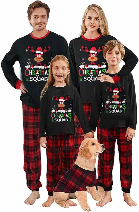 Christmas Family Pajamas Matching Sets, Matching Christmas Pjs For Family and Dog, Holidays Jammies Family Pjs Set