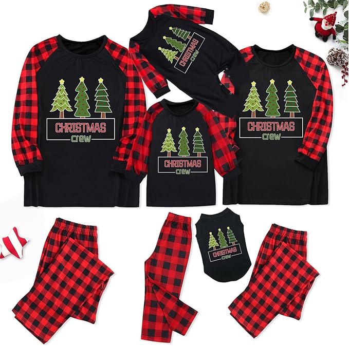TEERAPHIQUE Christmas Pajamas for Family,Family Holiday Pajamas Matching Sets,Xmas Jammies for Couples