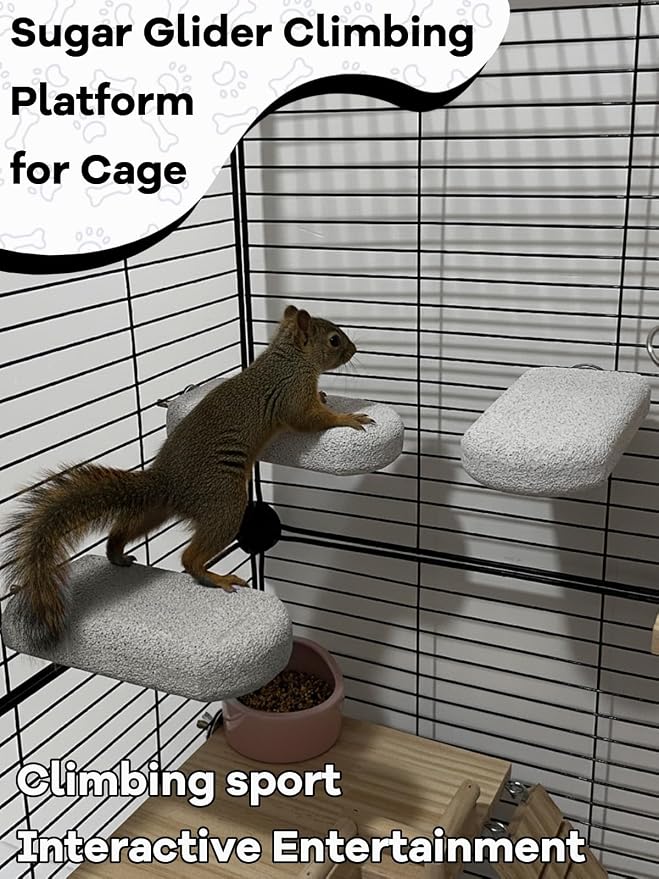 Chinchilla Lava Ledges Rat Climbing Platform 6 Pack Pumice Ledge Shelf Pet Chewing Grinding Toys Small Animals Cage Accessories for Totoro Squirrel Guinea Pig Hamster Gray