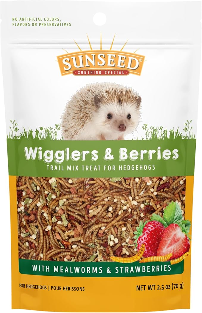 Sunseed Vita Prima Wigglers & Berries Hedgehog Treats - High-Protein Berry Mix for Hedgehogs - Ideal Daily Supplement for Enhancing Your Hedgehog's Diet