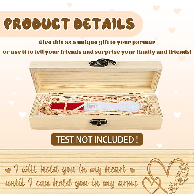 CHGCRAFT Lost Baby Sympathy Gift Keepsake Box Love Butterfly Wooden Loss of Baby Sympathy Gifts Box with Raffia Ribbon and Lock Announcement Gifts for Mom Dad, 8x2x1.2 inch