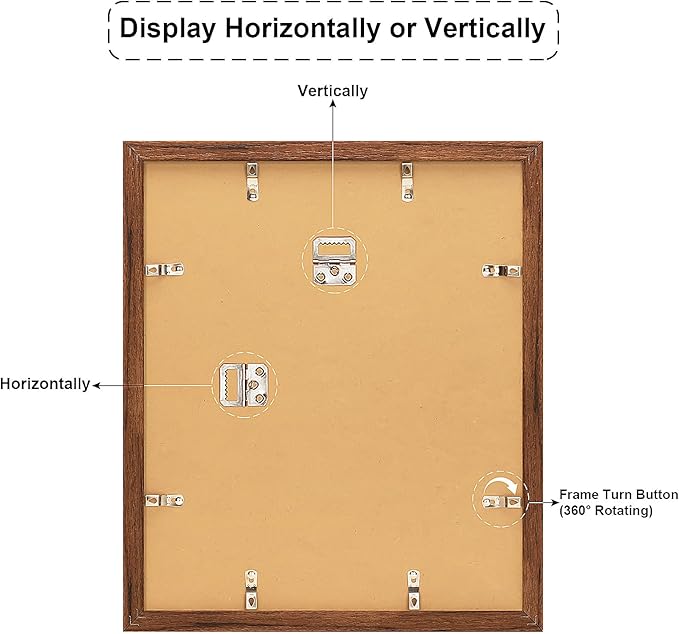 11x13 Collage frame with 5 Openings 4X6 Pictures, Multiple Picture Frame with Mat, Wall or Tabletop Decor, Carbonized Brown Wood Grain,2 Pack