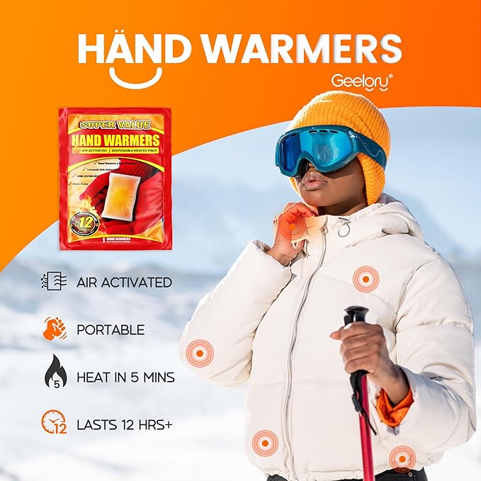 Hand Warmers Disposable 700/500/375/240/175/125/90Pcs, Long-Lasting Up to 12 Hours for Warm Body, Safe Portable Hand Warmers for Foot, Heater for Camping, Fishing, Winter