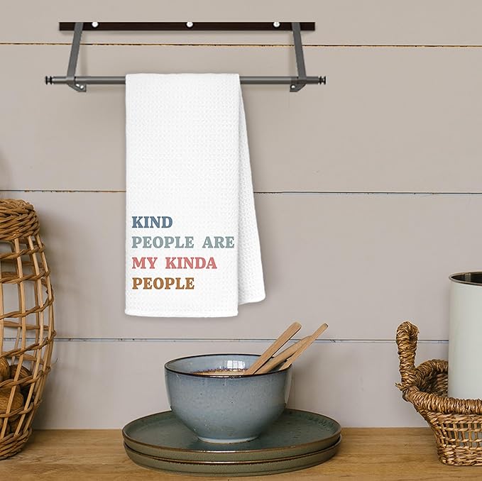JINYO Kindness Gifts Kitchen Towels, Inspirational Gifts Dish Tea Towels for Kitchen, Motivational Gifts Hand Towels for Bathroom, Encouragement Positive Gifts for Women, 16x24 Inch