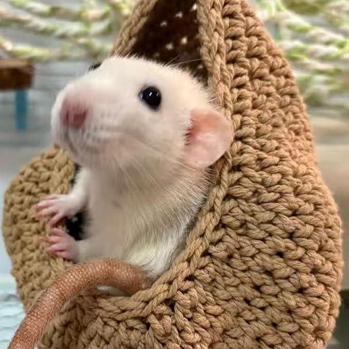 Small Pet Hammock Bed for Rats, Sugar Gliders, Rat Toys Soft Hanging Sleeping Hideout for Cage, Washable Comfortable Nest as Rat Cage Accessories，Blue