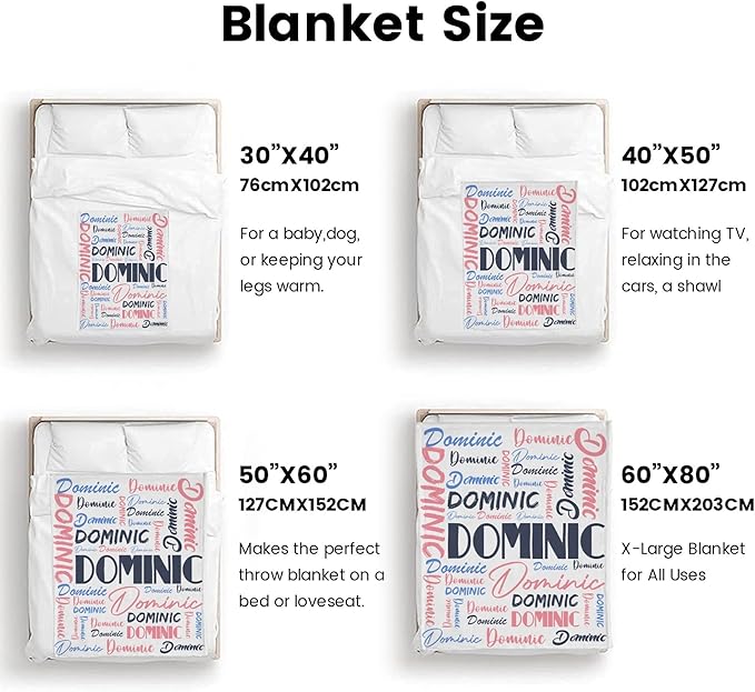 Dr.TOUGH Personalized Name Blanket Personalized Blanket for Adult Kids Flannel Customized Personalized Blankets and Throws