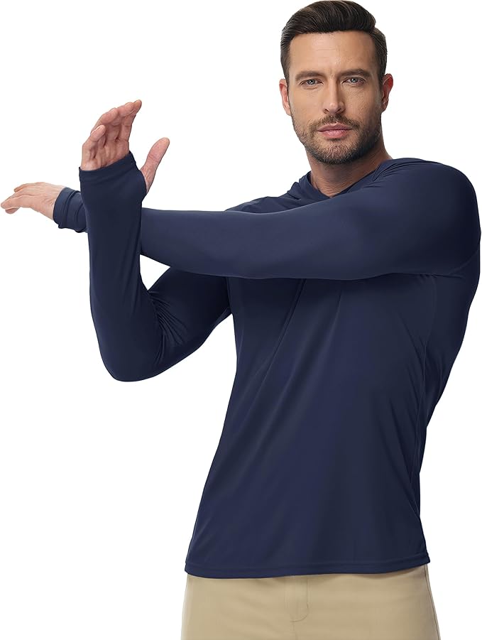 Boladeci Men's UPF 50+ Sun Protection Lightweight Hoodie Shirts Long Sleeve Fishing Shirt SPF UV Hiking Swim