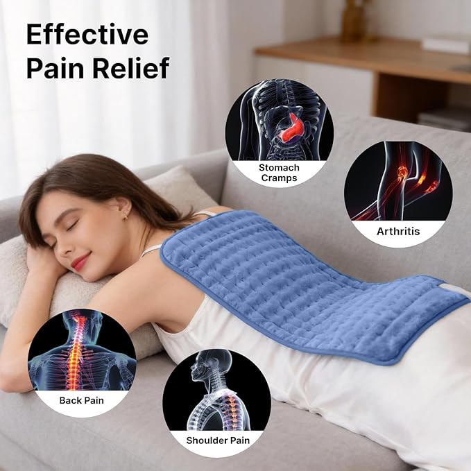 Blue Heating Pad Perfect Christmas, Mothers Day & Birthday Gifts for Women, Mom, Grandma, Soothing Electric Heat Wrap, Cozy Stocking Stuffer & White Elephant Gift
