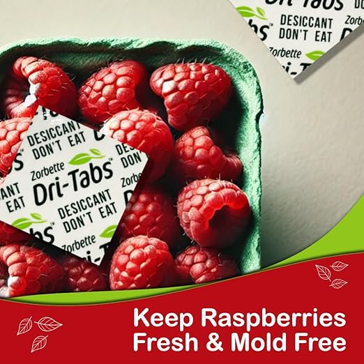 Dri-Tabs | Food-Safe Moisture Absorbers – Keep Fruits, Veggies, Snacks, Bread & More Fresher, Longer! Eco-Friendly, Plant Based Desiccant That Replaces Silica Gel Packets - 75pk (Green)