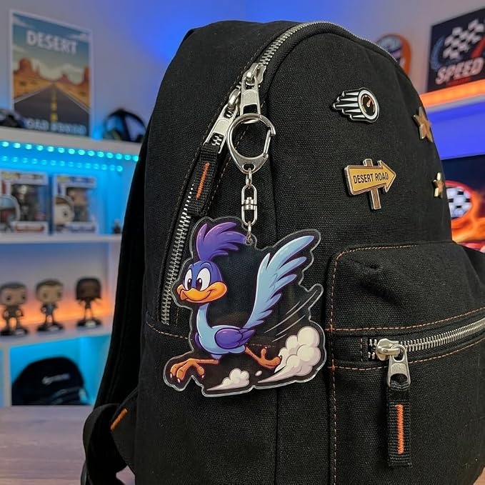 PumpCar Acrylic Keychain Double-Sided Charm Key Ring with Metal Clip Backpack Charm Bag and Car Key Accessory Collectible
