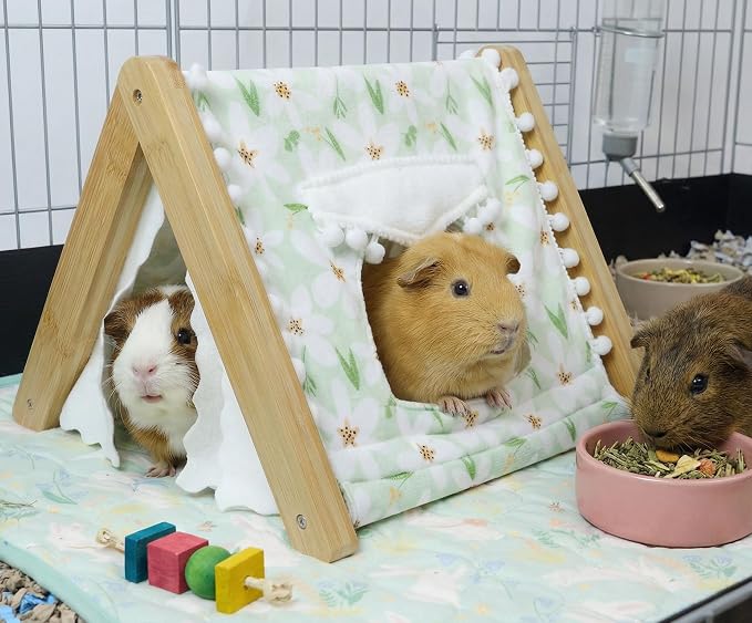 Guinea Pig Cage Liner, 49"x24" Bedding for Midwest Cage 2 Pack, Green | Washable Fleece Bedding, Super Absorbent, Non-Slip, Waterproof Rabbit Mat, Machine Washable, Small Animal Cage Accessory